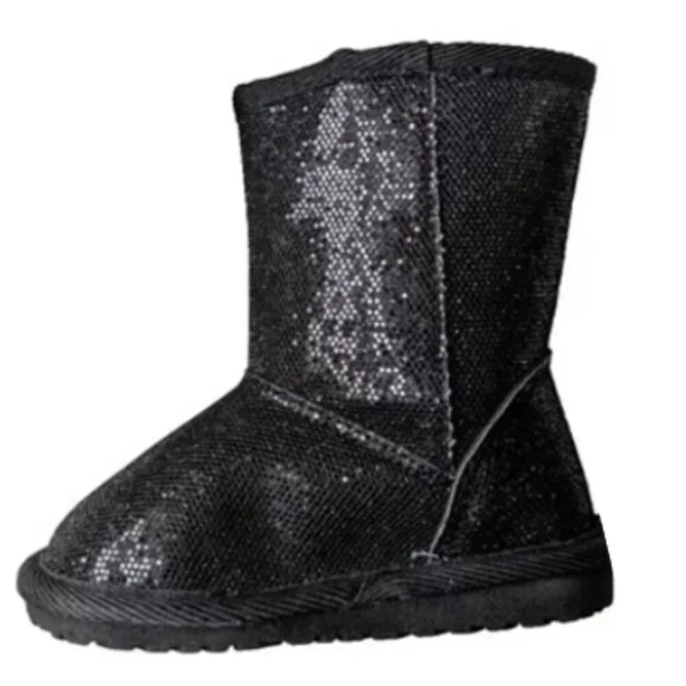 The Children's Place Winter Boot Toddler Girls Sequin Chalet Black Lined 7 - Picture 3 of 5